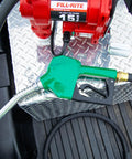 Automatic Fuel Transfer Nozzle 3/4 Inch Beefy Rugged Aluminum Build For Gasoline Diesel Biodiesel Up To B20 E15 Kerosene 3 To 15 GPM Green Finish Easy Fill Auto Shutoff Standard Duty With Spring attached to pump