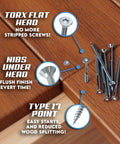 Deck Screws 10 By Two And A Half Inch Stainless Steel 304 Grade Flat Head Torx T25 Drive Built To Last Rust Resistant