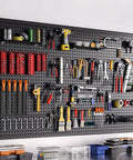196-Piece Extra Thick Quarter Inch Pegboard Hooks Set Heavy Duty Black Metal Pegboard Accessories With Bins for storage