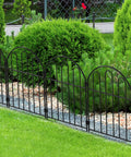 Decorative Garden Fence Panels 10 Pack, 22 Inch High By 13 Inch Wide Metal Border Edging For Outdoor Patio And Yard, 10 Feet Total Length When Connected, Rustproof Arched Fence For Gardens Borders And Pathways installed in garden