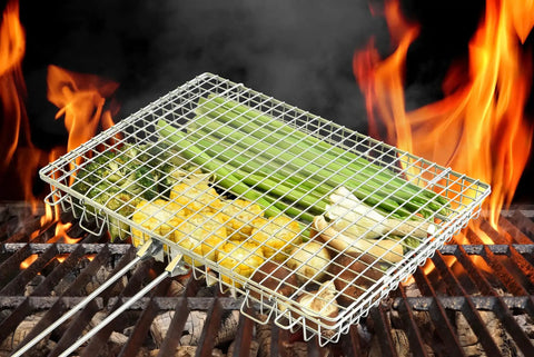 Extra Large Grill Basket For Outdoor Grillin With Detachable Handle, Big Capacity Grill Accessories For Veggies Fish Shrimp And Meats