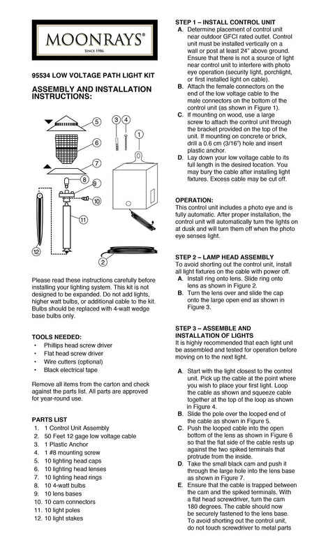 10 Lights Low Voltage Landscape Lighting Kit With Dusk To Dawn Photocell 12V 4W Incandescent White Pathway And Step Lighting For Patio Walkway And Garden For Curb Appeal Easy Install