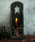 Real Wax Hand Dipped Battery Operated LED Taper Candles Burgundy Six And Three Quarters Inch Flameless Rustic Primitive Decor