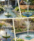 Go To Solar Water Pump Fountain For Garden Bird Bath With Built In 1500mAh Battery 3.5W Panel And 8 Nozzles in pond view