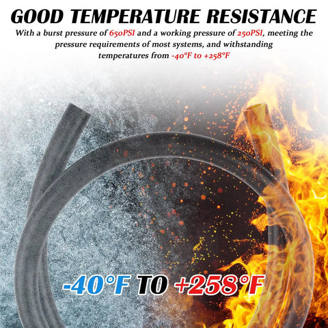 Rugged Five Foot Five Eighth Inch Silicone Car Heater Hose With Ten Clamps ID 16Mm OD 24Mm coolant resistance illustration