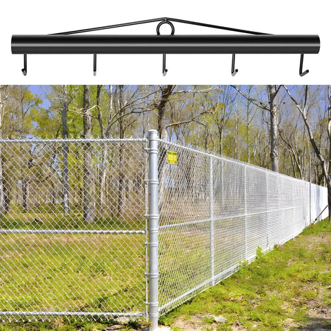 Heavy Duty Chain Link Fence Stretcher Tool With Extended Hooks, 31.5 Inch Steel Woven Wire Fence Tensioner, Five Thick Hook Design