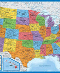 Durable Laminated World Map And US Map Poster Set 18 By 29 Inches Wall Chart Maps Of The World And United States Made In The USA