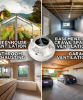 Centrax 6-Inch Inline Centrifugal Fan For Exhaust And Ventilation in greenhouse, basement, bathroom, and garage settings