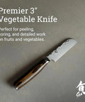 Premier 3 Inch Vegetable Knife With VG MAX Core And Damascus Stainless Steel Cladding Pakkawood Handle