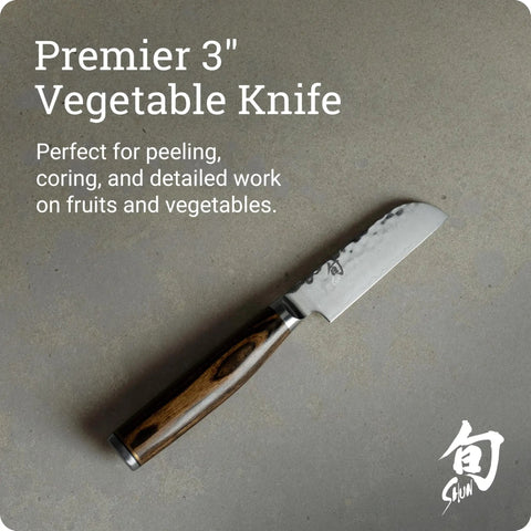 Premier 3 Inch Vegetable Knife With VG MAX Core And Damascus Stainless Steel Cladding Pakkawood Handle