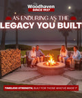 Heavy Duty Steel Firewood Rack For Indoors And Outdoors Built To Last Holds Half Cord Of 24 Inch Logs in outdoor setting