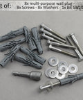 Nylon Dowel Kit With 8 Tough 10X50 Dowels, 8 Stainless Steel A2 6X50 Bottom Screws, 8 A2 Washers For M6, And One Quarter Inch SW10 Hex Socket