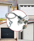 Emergency Garage Door Release Lock Kit With Universal Keyed Disconnect for overhead doors shown with multiple garage doors