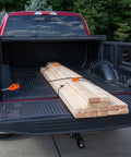 Truck bed securing wood with Heavy Duty 3/8 Inch Weather Resistant Rope Tightening Tie Down System With 15 Foot Orange Rope