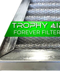 12x12x1 Washable Furnace Filter MERV 8 Pro Grade Electrostatic With Lifetime HVAC Protection corner view aluminum frame