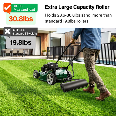 Universal Lawn Stripe Kit For Push Walk Behind Mowers With Heavy Duty Roller And Adjustable Bracket, on mower on lawn
