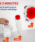 Fix Loose Wall Plugs Fast With Drywall Anchor Repair Kit, image showing step-by-step process for crumbly weak walls repair.