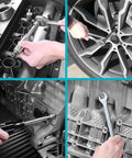 Beefy 497 Piece Mechanics Tool Set With SAE And Metric Sockets 90 Tooth Ratchet And Wrench Set used on engines and wheels