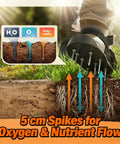 Lawn Aerator Shoes With 26 Steel Spikes Pre Assembled For Quick Yard Care, reinforced ABS sole, showing nutrient flow