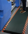 Anti Fatigue Standing Mat For Work, Industrial-Grade Ergonomic Floor Cushion With High-Density Memory Foam, Orange Border in use
