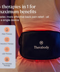 Four In One Back Wrap With Heat, Far Infrared, Vibration, And LED Therapy for epic lower back pain relief and deep relaxation