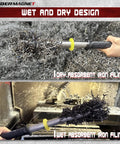 Heavy Duty Magnetic Pickup Tool With 8000 Gauss Neodymium Magnet, collecting wet and dry iron filings in action