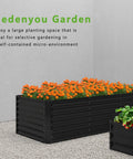 Galvanized Raised Garden Bed 6x2x2 Ft Outdoor Planter For Vegetables, Flowers, Herbs Black Metal Box With Safe Corner Pads