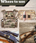 Two Round Rifle Cartridge Holder with Hook and Loop Fastener and Adhesive Backing for buttstock or side mount display