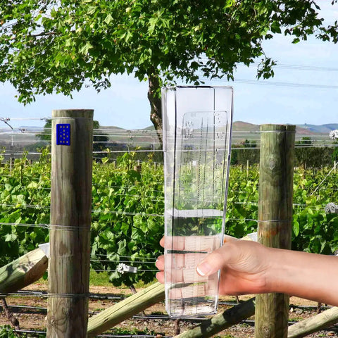 Rugged Outdoor Rain Gauge With 6 Inch Capacity For Yard Or Fence Post Mount Built Tough Weatherproof Construction Easy Install Dual Scale Inches And Millimeters For Quick Accurate Rain Readings on fence post
