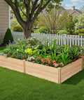 Wood Raised Garden Bed 8x4 ft with 15 Inch Depth Open Base Planter for Vegetables Herbs and Flowers in yard