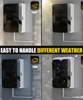 Heavy Duty Wall Mount EV Charger Cover For Outside Straight Up Weatherproof Electric Vehicle Charging Station Shell Built Tough With Key And Combination Lock Universal Tesla Fit showcased handling dust, rain, snow, and heat.