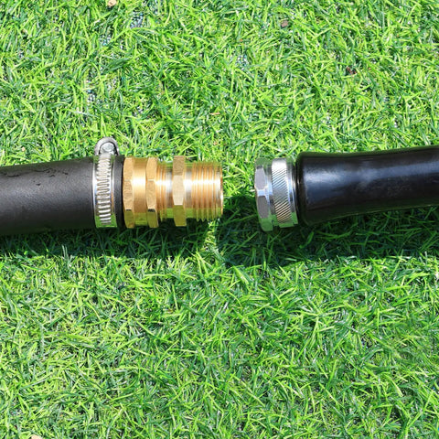 Heavy Duty Solid Brass Garden Hose Fittings Connectors Adapter Double Male To Male Faucet Leader Coupler Three Quarter GHT Thread