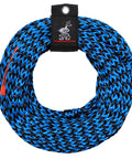 60 Foot Tow Rope For 1 To 3 Rider Towable Tubes UV Resistant And Pre Stretched 16 Strand Rope With Loops Coiled Blue Black