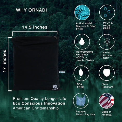Waterproof Wet Dry Pouch For Sweat Soaked Gear Antimicrobial Odor Control Bag with eco features and 14.5 x 17 inches size