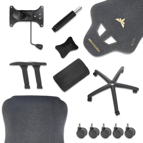 Components of Gaming Chair With 4D Adjustable Armrests And A 170 Degree Recline, Next Level Comfort For Long Sessions And 320 Lb Capacity