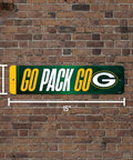 Premium Green Bay Packers Metal Street Sign Wall Art featuring bold team graphics, 4x15 inches, ideal for decor in man caves.