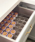 Two Pack 35 Slot Flat Coffee Pod Organizer Tray In Clear Acrylic For Countertop Or Drawer Keeps K Cup Pods Neatly Sorted And Grab And Go Ready In Office Or Kitchen With A Modern Clear Design
