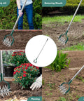 Compact Rotary Cultivator With Adjustable Stainless Steel Handle for small gardens in soil aeration and preparation scenes