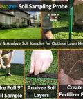 20 Inch Soil Probe For Lawn Core Sampling And Soil Testing, Durable 12 Inch Depth Sampler in use for soil analysis on grass