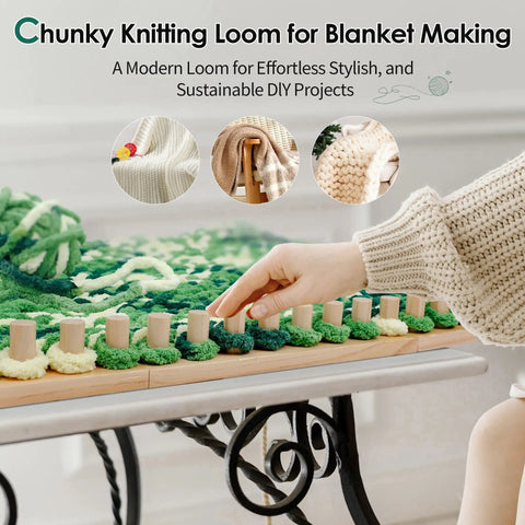 64 Inch Chunky Blanket Loom For DIY Throw Blankets Easy To Use Adjustable Hand Weaving Frame No Needles Required Beginner Friendly Craft Tool