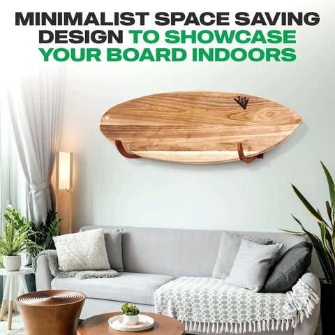 Wood Surfboard Rack For Longboards And Shortboards Indoor Outdoor Wall Mount Display Crafted In Minimal Dark Stained Wood