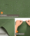 Close-up of Heavy Duty Canvas Tarp 6x8 Feet With Rustproof Grommets 12 Oz Water Resistant Canvas showing texture and hand holding tarp