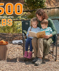 Family seated on Beefy Heavy Duty XXL Director's Chair With Extra Wide 32 Inch Seat And 500 Lb Capacity, Padded Comfort Armrests