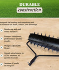 60 Inch Drum Spike Aerator Tow Behind Lawn Roller Attachment For ATV UTV And Riding Tractors With 126 Heavy Duty Spikes
