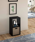 2-Cube Open Back Storage Organizer In Black With Sturdy Frame And Finished On Front And Back A Go-To Space Saver Measures 30 In H By 15.87 In W By 13.5 In D Fits 13-In Fabric Bins Perfect Closet Or Living Space Organizer with decorative items