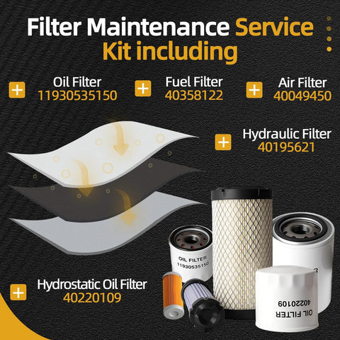 All In One Maintenance Filter Kit For LS Tractor MT125 Oil Filter 11930535150 Fuel Filter 40358122 Air Filter 40049450 Hydraulic Filter 40195621 Hydrostatic Oil Filter 40220109