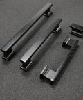 10 Pack 5 Inch Hole Centers Matte Black Cabinet Handles And Drawer Pulls, 6 Inch Overall Length displayed on dark surface