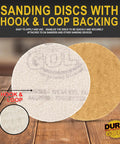 Pro Grade 2 Inch Hook And Loop Sanding Discs Variety Pack showing front and back with hook and loop backing.