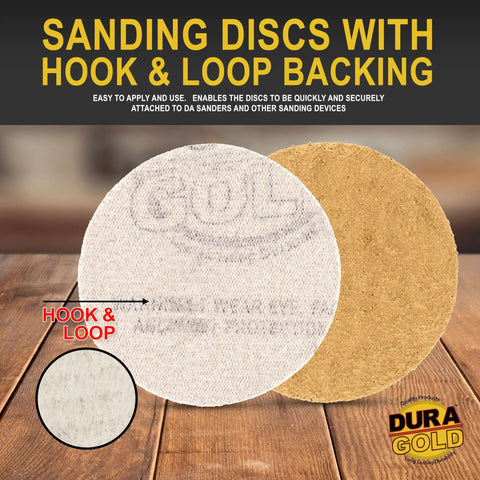 Pro Grade 2 Inch Hook And Loop Sanding Discs Variety Pack showing front and back with hook and loop backing.