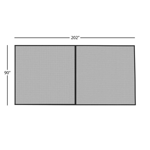 Magnetic Garage Screen Door For Two Car Garages, Heavy Duty Fiberglass Mesh Insect Net Enclosure, 202x90 inches, black